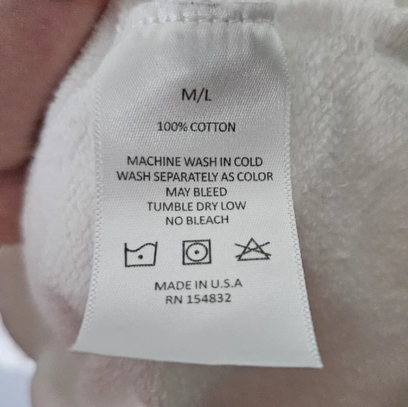 I.S.M.B.S. Essential White Sweatshirt Hand Embroidered Tahoe Size M/L - Picture 14 of 14